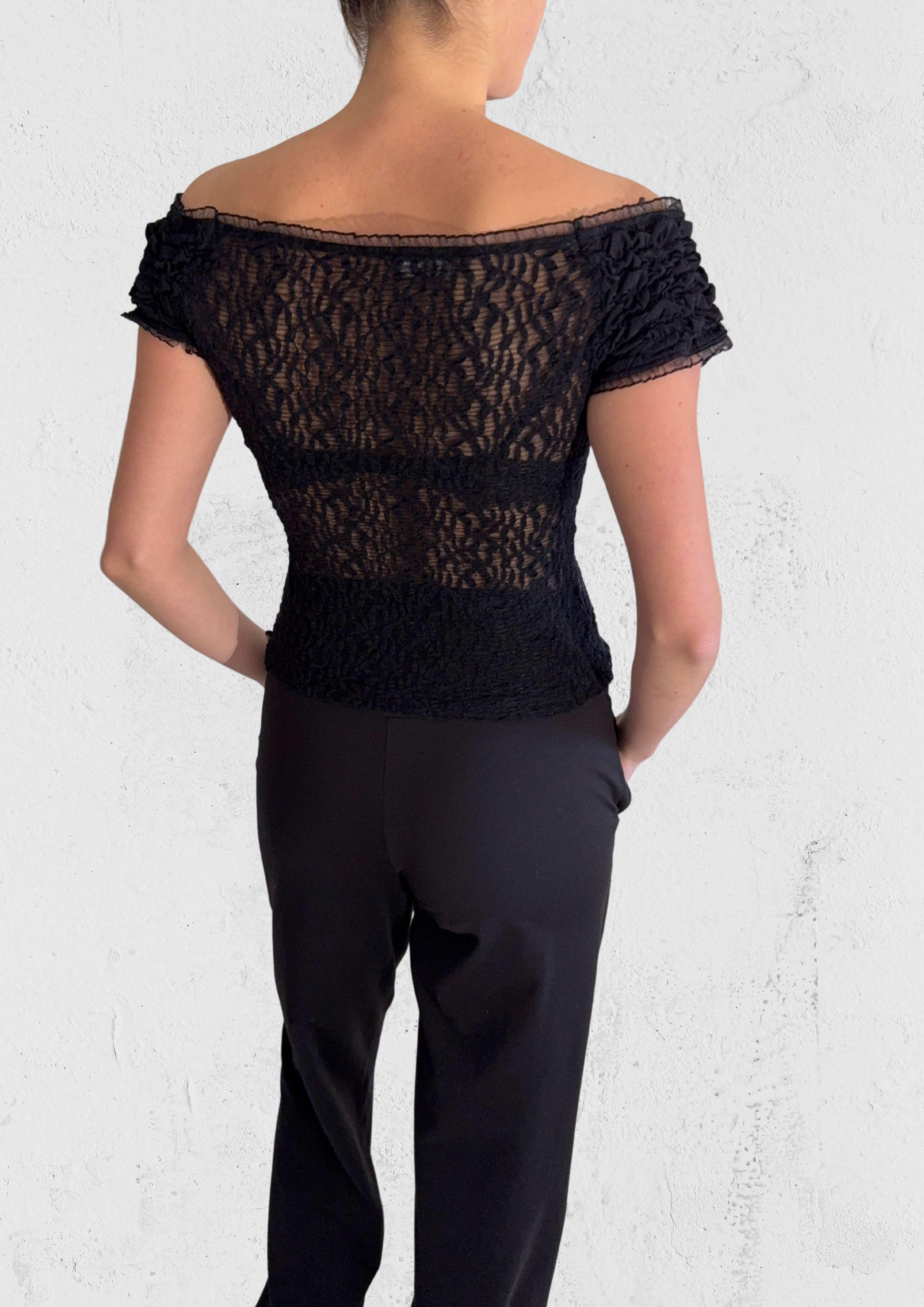 Ruffeled topp - størrelse S/M